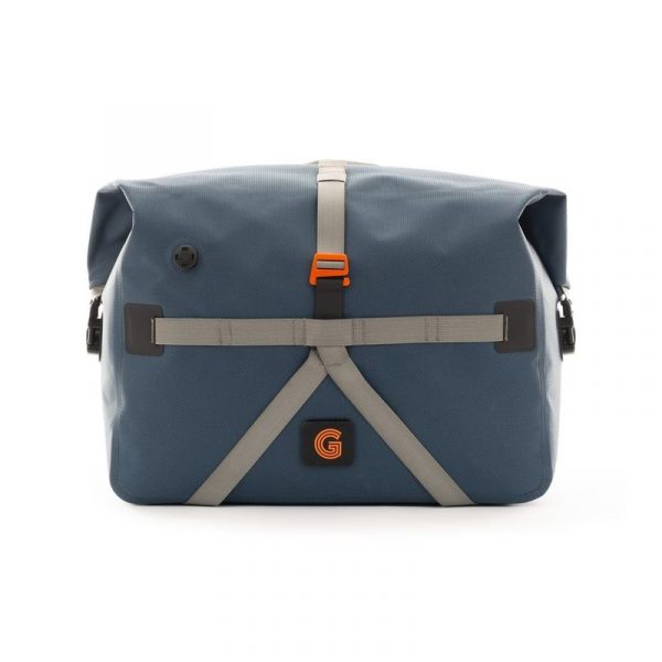 Brompton bolsa Borough Waterproof Roll Top Large Navy/ Grey
